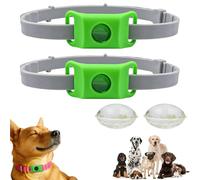 Clavya Tags for Dogs, Clavya Natural Collar for Dog, Waterproof Design, Extremely Stretchable - Fits Every Dog, For Rain, Mud, River, Swim (2*Green)