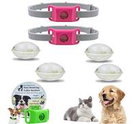 Clavya Tags for Dogs, clavya Tags, Waterproof Dog Collars, 4 Months Long Lasting Protection, Waterproof, Adjustable Fits Every Dog, for Rain, Mud, River, Swim (pink,2pcs)