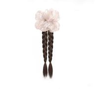 Claw Clip Double Braid Ponytail Hair Extension Black Brown Ponytail Extensions for Women Natural Synthetic Pony Tails Hairpiece for Daily Use