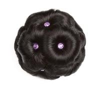 Claw Clip Messy Bun Hairpieces,Synthetic Hair Bun Updo Ponytail Extensions Donut Chignons Accessories,Bride Hairpiece(Brown&Black-Purple Diamond)