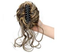 Claw Clip Messy bun-Light Blonde Large Messy Bun Hair Pieces For Women Wavy Ash Light Curly mix Blonde Fake Bun Brown Exten