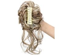 Claw Clip Messy bun-Light Blonde Large Messy Bun Hair Pieces For Women Wavy Bun Light Blonde Ash mix Brown Fake Curly Exten