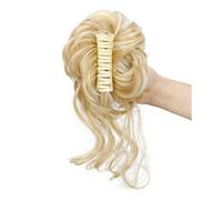Claw Clip Messy bun-Light Blonde Large Messy Bun Hair Pieces For Women Wavy Exten Brown Light Fake Curly Ash Bun mix Blonde