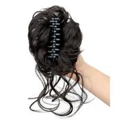 Claw Clip Messy bun-Light Blonde Large Messy Bun Hair Pieces For Women Wavy Exten Bun Light Fake Curly Blonde mix Brown Ash