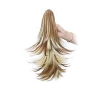 Claw Clip Ponytail,14" Long Wavy Hair Extensions for Women Curly Natural Layered Pony Tails(6H613#)