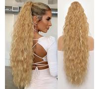 Claw Clip Ponytail Extension 30" Curly Wavy Pony Tails Hair Extensions Layered Fluffy Clip on Hairpieces Natural Looking Synthetic Hairpiece for Women(A27)