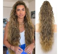 Claw Clip Ponytail Extension 30" Curly Wavy Pony Tails Hair Extensions Layered Fluffy Clip on Hairpieces Natural Looking Synthetic Hairpiece for Women(A23)