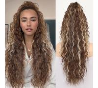 Claw Clip Ponytail Extension 30" Curly Wavy Pony Tails Hair Extensions Layered Fluffy Clip on Hairpieces Natural Looking Synthetic Hairpiece for Women(A19)
