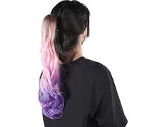 Claw Clip Ponytail Extension, 55cm Gradient 3 Colors Claw Clip Hair Wig Extensions Clip In Hair Extensions Curly Ponytail Wig for Daily Use and Special Occasions (Style: six)