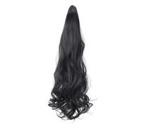 Claw Clip Ponytail Extension Curly Wavy Clip in Synthetic Hair for Women Daily Use(1B)