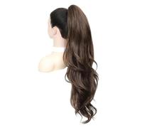 Claw Clip Ponytailtail Extension For Women Synthetic Body Wave Ombre Brown | Quick Ponytailtail Refresh, Secure Claw Grip, Voluminous Body Wave Texture