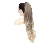 Claw Clip Ponytailtail Extension For Women Synthetic Body Wave Ombre Brown | Quick Ponytailtail Refresh, Secure Claw Grip, Voluminous Body Wave Texture