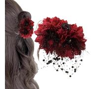 Claw Clips | Claw Clips with Chiffon Floral Tassels and Beads - Large Hair Clips | for, Date, Holiday, School, Prom, Travel,
