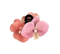 Claw Clips Forest Style Bow Hairpin Temperament Holiday Style Back Of the Head Hair Clip Shark Clip Hair Accessories(1pc pink)