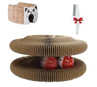 Claw Coil for Cats,Magic Organ Cat Scratcher,with Bell Balls & Track,Foldable Scratch Board Toy,Interactive Indoor Playboard,for Indoor Cats.(B)
