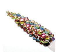 Claw Culture Women's Nail Art Cristallo Stones 2-5mm - Green Rainbow