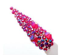 Claw Culture Women's Nail Art Cristallo Stones 2-5mm - Red Rainbow
