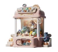 Claw Game with Remote Control , The Claw Machine with Light and Music,2 Panda Doll,25 Dolls,20 Gashapons Christmas Birthday Gifts for Boys,Girls ,Pink