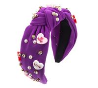 Claw Hair Clips Europe And The United States New Accessories Valentine's Day Headband Women Pearl High Cranial Top Knot All The Holiday Hair Accessories Acessories (Purple, One Size)