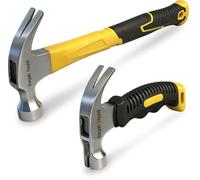 Claw Hammer 2PCS, 16oz & 8oz Claw Hammers, Forged Carbon Steel Stubby Claw Hammers with Non-Slip Comfortable Grip