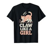 Claw Like A Girl Vintage Cat Art Feminism T-Shirt