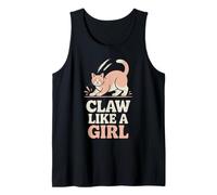 Claw Like A Girl Vintage Cat Art Feminism Tank Top