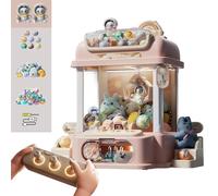 Claw Machine Toys with Remote Control , Claw Machine Arcade Game with Light and Music,2 Panda Doll,25 Dolls,20 Gashapons Best Birthday Gift for 3-9 Year Old Kids ,Pink