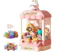 Claw Machine with Dolls and Capsules, Large Doll Grabber Machine, Electronic Arcade Game Console with Sound & Coins, Mini Grabber for Kids