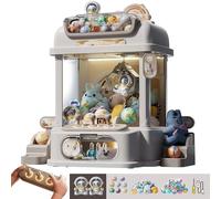 Claw Machine with Remote Control , The Claw Machine with 8 Planets,2 Panda Doll,25 Dolls,20 Gashapons for Boys Girls Age 5-7 8-10 10-13 ,White