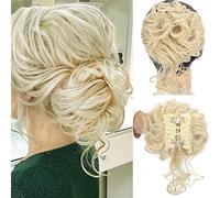 Claw Messy Bun Hairpieces Clip Wavy Curly Chignon Clip in Hairpieces Tousled Updo Doughnut Bun Synthetic Hair Ponytail for Women Girls