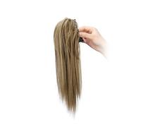 Claw Ponytail Extension Black 14 Inch Straight Clip in Pony Tails Hair Extensions Synthetic Hairpieces for Women for Daily Use(12H24)