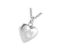 Claw Print Pattern Pet Ashes Necklace Metal Heart Shape Pendant With Secure Closures For Preserving Cherishing Memory Pet Loss Remembrances Necklace