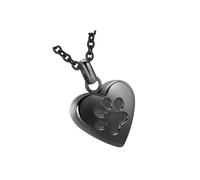 Claw Print Pattern Pet Ashes Necklace Metal Heart Shape Pendant With Secure Closures For Preserving Cherishing Memory Pet Loss Remembrances Necklace