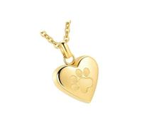 Claw Print Pattern Pet Ashes Necklace Metal Heart Shape Pendant With Secure Closures For Preserving Cherishing Memory Pet Loss Remembrances Necklace