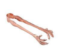 Claw Style Ice Tong, 7.9in Stainless Steel Eagle Claw Shape Ice Tong Cooking Serving Clamp for Pick up Sugar Ice Cube Bar Home Use (Plated Copper)