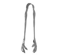 Claw Style Ice Tongs, Stainless Steel Eagle Claw Shape Ice Cube Tong with Hand Polished Finish for Bar Home Use, Sugar Serving Tool for Parties and Everyday Entertaining (Plated Black)