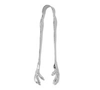 Claw Style Ice Tongs Stainless Steel Eagle Claw Shape Ice Cube Tongs for Bar Home Use Hand Polished Premium Durable 70x200x25mm (Silver)