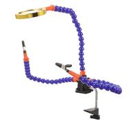 Claw Welding Hand Clamp with Magnifying Glass, Blue
