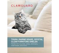 CLAWGUARD Marine Grade Furniture Shields The Ultimate Clear Cat Scratch Pads to Protect & Cover Couch/Sofa/Chair/Upholstery, Crystal Clear 5.5" x 11"/2 Piece