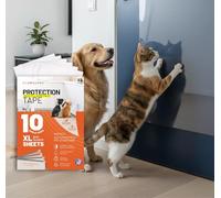 CLAWGUARD Protection Tape 10-Pack XL Sheets - Furniture Protectors from Dog Scratch - Anti Scratch for Cats - Door Shield for Dogs - Training Tape Barrier for Corners, Sofa, Chairs, Screens, Floors