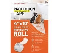 CLAWGUARD Protection Tape - Durable Single-Sided Shield Protection Barrier Against Cat, Dog, Bird, Rabbit Scratching and Clawing Furniture, Couch, Window Sill, Car Door, Glass and More! 4in x 10'