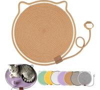 ClawLoom Dual Scratching Pad, Celery Pets Natural Cotton Rope Cat Scratching Mat with Ball Toy, Large Size Indoor Scratching Pad, Furniture Protector (brown,50cm(19.6inch))