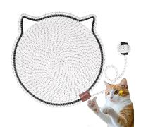 ClawLoom Dual Scratching Pad, Scratching Pads for Indoor Cats, Scratch and Nap Combo Mat for Cats, Natural Cotton Rope Cat Scratching Mat (White)
