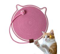 ClawLoom Dual Scratching Pad, Scratching Pads for Indoor Cats, Scratch and Nap Combo Mat for Cats, Natural Cotton Rope Cat Scratching Mat (Pink)