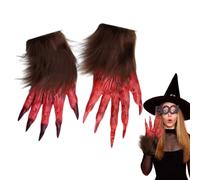 Claws Werewolf Gloves - Scary Gloves for Halloween Costumes for Adults and Children, Realistic Hands | Furry Fancy Dress Accessory for Parties, Cosplay, TV and