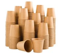 Clawsoff 300 Pack 3 oz Paper Cups, Disposable Kraft Small Bathroom Cups 3 Ounce, Hot/Cold Beverage Cups for Home, Kitchen, Party