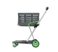 CLAX Multi Use Collapsible Shopping Cart with Folding Basket BLACK