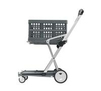 CLAX® special edition (gray/grey), foldable | shopping cart | order picking cart | with folding crate
