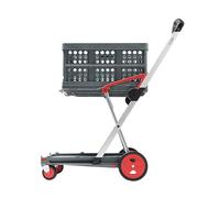 CLAX® Transport Folding Trolley (red Edition) | Platform Trolley | Storage Trolley | Shopping Trolly | including folding crate | red