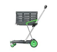 Clax® Trolley | Folding trolley | Shelf trolley | Picking trolley | incl. folding crate | green